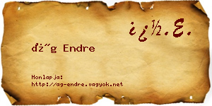 Ág Endre névjegykártya